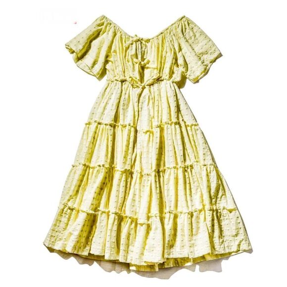 NWT INNIKA CHOO - ALOTTA GÜD PEASANT DRESS IN BUTTER Yellow Size Small-Medium - Picture 13 of 15